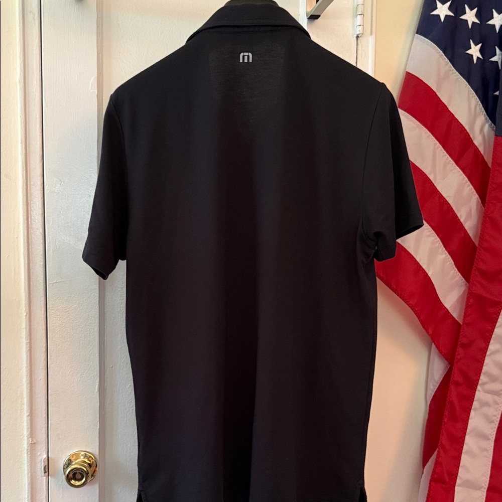 Travis Mathew Black Polo with Gray Stripes - Picture 2 of 4
